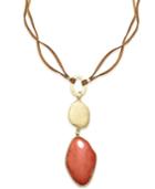 Inc International Concepts Gold-tone Orange Stone Triple Drop Pendant Necklace, Only At Macy's