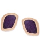 Vince Camuto Rose Gold-tone Purple Stone Stud Earrings
