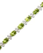 Sterling Silver Bracelet, Peridot (14 Ct. T.w.) And Diamond Accent Bracelet