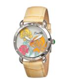 Bertha Quartz Josephine Collection Silver And Yellow Leather Watch 38mm