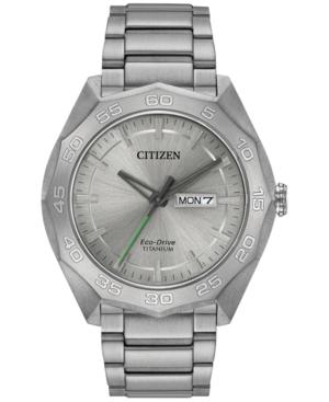 Citizen Men's Eco-drive Silver-tone Titanium Bracelet Watch 44mm Aw0060-54a