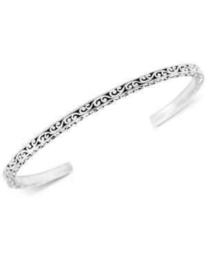 Lois Hill Scroll Cuff Bangle Bracelet In Sterling Silver