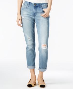 Maison Jules Ripped Light Blue Wash Boyfriend Jeans, Created For Macy's