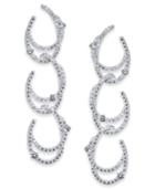Danori Silver-tone Cubic Zirconia Link Triple-drop Earrings, Created For Macy's