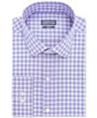 Kenneth Cole Reaction Slim-fit Dry-tek Performance Blue Violet Gingham Dress Shirt
