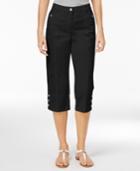 Karen Scott Button-hem Capri Pants, Only At Macy's