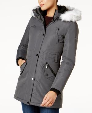 Hfx Faux-fur-trim Water-resistant Coat, Created For Macy's