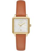 Kate Spade New York Women's Washington Square Brown Leather Strap Watch 25x25mm