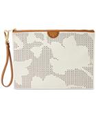 Fossil Leather Perforated Wristlet