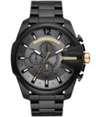 Diesel Men's Chronograph Mega Chief Black Stainless Steel Bracelet Watch 51mm