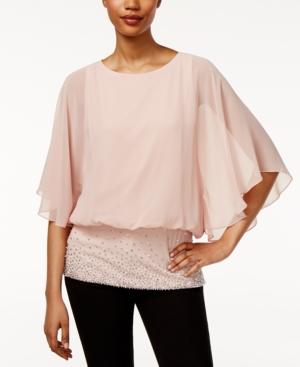 Msk Petite Embellished Chiffon Blouson Top