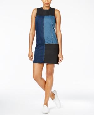 Calvin Klein Jeans Colorblocked Denim Shift Dress
