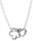 Carolyn Pollack Heart And Flower Sterling Silver Necklace