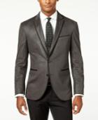 Kenneth Cole Reaction Men's Slim-fit Charcoal Velvet Evening Jacket