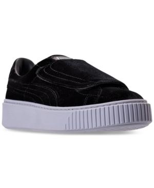 Puma Women's Basket Platform Strap Velvet Rope Casual Sneakers From Finish Line