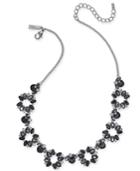 I.n.c. Silver-tone Black Crystal Collar Necklace, 18 + 3 Extender, Created For Macy's