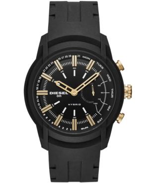 Diesel On Men's Armbar Black Silicone Strap Hybrid Smart Watch 44mm