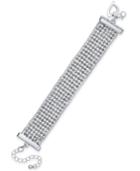 Thalia Sodi Silver-tone Crystal Multi-row Flex Bracelet, Created For Macy's