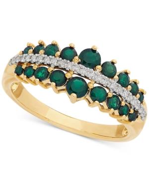Emerald (3/4 Ct. T.w.) & Diamond Ring In 14k Gold