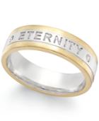Certified Diamond Accent Two-tone Eternity Band In 18k Gold And White Gold