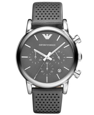 Emporio Armani Watch, Men's Chronograph Gray Leather Strap 41mm Ar1735