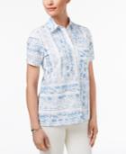 Alfred Dunner Blue Lagoon Patchwork Printed Shirt
