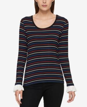 Tommy Hilfiger Ruffle-sleeve Top, Created For Macy's