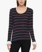 Tommy Hilfiger Ruffle-sleeve Top, Created For Macy's