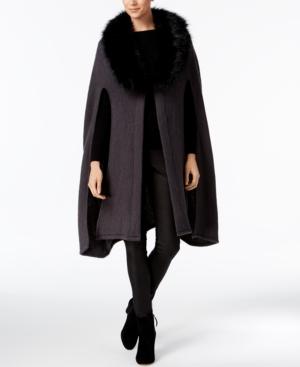 Cejon Miss Scarlet Faux Fur Collar Cape
