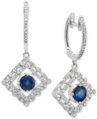 Sapphire (1 Ct. T.w.) And Diamond (1/4 Ct. T.w.) Earrings In 14k White Gold