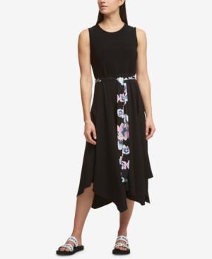 Dkny Belted Handkerchief-hem Dress