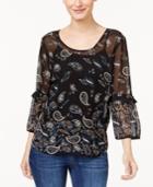 Style & Co Printed Crisscross Top, Created For Macy's