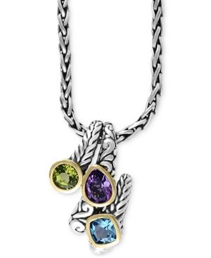 Balissima By Effy Multi-gemstone Pendant Necklace (3-1/3 Ct. T.w.) In Sterling Silver And 18k Gold