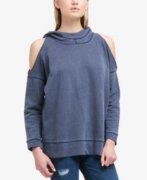 Dkny Cold-shoulder Pullover Hoodie
