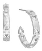 Proposition Love Cutout Triangle Love Is Love Hoop Earrings In Sterling Silver