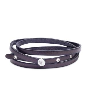 Degs & Sal Men's Leather Wrap Bracelet In Stainless Steel
