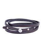 Degs & Sal Men's Leather Wrap Bracelet In Stainless Steel