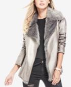 Guess Faux-fur-collar Metallic Jacket