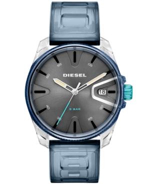 Diesel Men's Blue Polyurethane Strap Watch 44mm