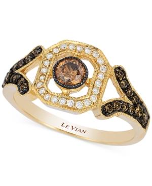 Le Vian Chocolatier Chocolate Deco Estate Gold Diamond (1/3 Ct. T.w.) Ring In 14k Gold
