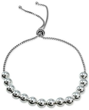 Giani Bernini Beaded Box-link Adjustable Bracelet In 18k Rose Or Yellow Gold-plated Sterling Silver Or Sterling Silver, Only At Macy's