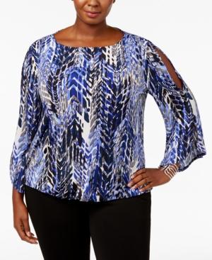 Kasper Plus Size Cold-shoulder Top