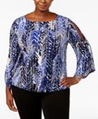 Kasper Plus Size Cold-shoulder Top