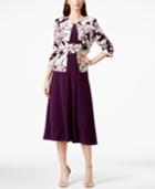 Jessica Howard Floral-print Tea-length Jacket And Dress