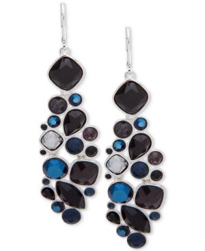 Nine West Silver-tone Multi-stone Chandelier Earrings