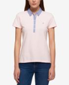 Tommy Hilfiger Chambray-trim Polo Top, Created For Macy's