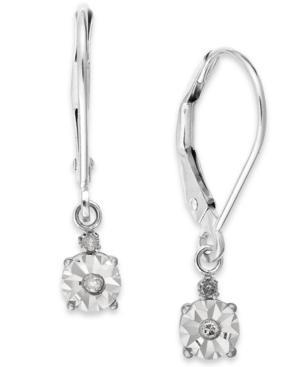 Diamond Leverback Earrings In 14k White Gold (1/10 Ct. T.w.)