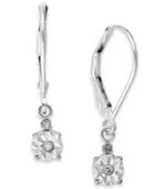 Diamond Leverback Earrings In 14k White Gold (1/10 Ct. T.w.)