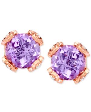 Le Vian Chocolatier Pink Amethyst (3-5/8 Ct. T.w.) And Diamond (1/5 Ct. T.w.) Stud Earrings In 14k Rose Gold