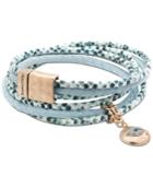 Lonna & Lilly Gold-tone Multi-stone Evil Eye Fabric Wrap Bracelet